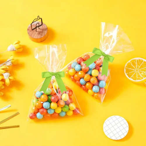 Miniatura 5 de Meseey 50 Piezas Lazos de Cinta de Satén de 3 Pulgadas con Alambre de Torsión Verde Manzana Preatados Premade Lazos de Manualidades para Bolsas