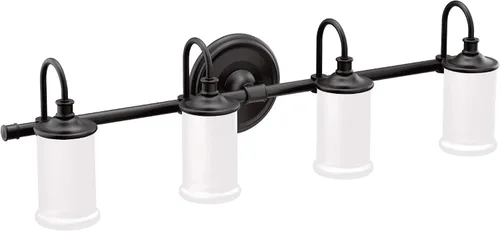 Miniatura 17 de Moen YB6461ORB Belfield - Accesorio de tocador de baño de doble montaje con 1 luz con vidrio esmerilado, bronce aceitado