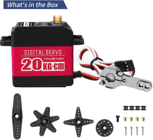 Miniatura 8 de LewanSoul 20KG RC Servo Motores de alto par, servo de dirección con engranaje completo de metal impermeable para 1/6 1/8 1/10 1/12 RC Coche Robot