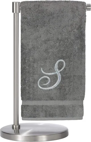 Miniatura 80 de Script R - Toalla de baño con monograma, regalo personalizado, 27 x 54 pulgadas, juego de 1 toalla bordada con texto dorado, 100% algodón turco