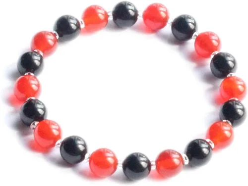 Miniatura 3 de Pulsera de protección empática de cornalina y turmalina negra, superar el abuso, sobreviviente, apoyo