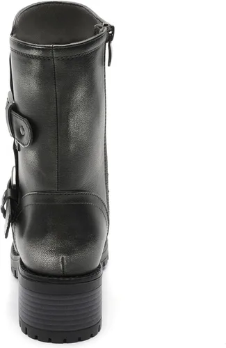 Miniatura 10 de GLOBALWIN Botas militares con cordones a media pantorrilla, para motocicleta, para festivales de moda, para mujer