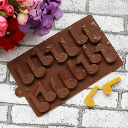 Miniatura 5 de Juego de 2 moldes para guitarra y notas musicales, moldes para instrumentos musicales, molde de silicona para chocolate, gelatina, cubitos de hielo