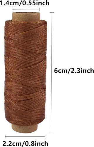 Miniatura 3 de Cordón de hilo encerado para costura de cuero 150D de 330 yardas para proyectos de manualidades de cuero, 0.039 in de diámetro, cable de hilo de 10