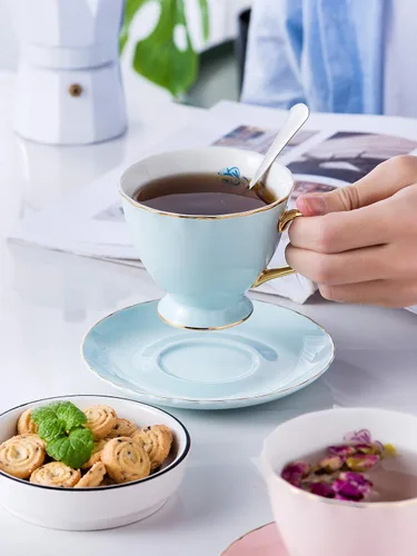 Miniatura 4 de Jusalpha juego de tazas y platillos de café expreso de porcelana, 2 onzas FD-TCS02-4COLOR