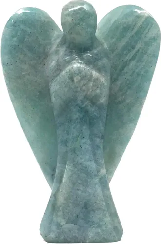 Miniatura 3 de Figura de ángel guardián de amazonita de 2 pulgadas, piedra natural tallada a mano, excelente para aliviar el estrés, la esperanza y la manifestación
