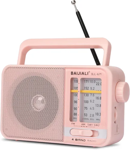 Miniatura 9 de Radio transistor AM/FM portátil con altavoz, alimentada por batería o USB - Radio compacta de emergencia para interior, exterior, viajes y tormentas