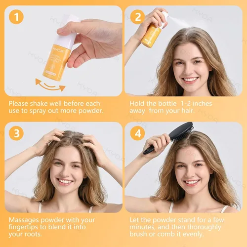 Miniatura 9 de KYDA Champú seco en polvo SPF 35, 0.71 onzas de tamaño de viaje Mineral Scalp Sunscrren Champú seco para mujeres y hombres, sin aerosol, champú