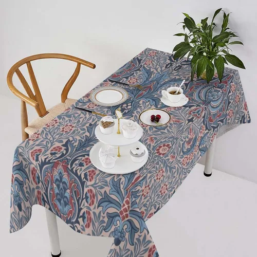 Miniatura 36 de Mantel de Mesa William Morris, Diseño Original William Morris Rústico de Granja Familiar con Estampado Étnico Mínimo para Decoración de Fiesta