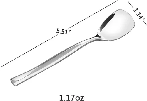 Miniatura 2 de Idomy Juego de 12 cucharas de helado de postre de acero inoxidable, 5.51 pulgadas