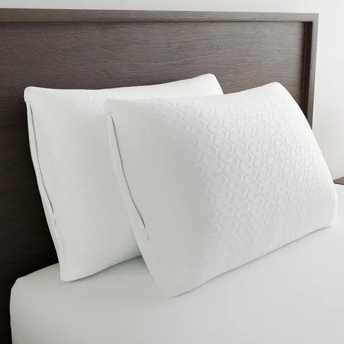 Miniatura 3 de AllerEase Protector de almohada de defensa contra alergias de partículas de platino, con equilibrio de temperatura, lujoso tejido mullido, lavable a