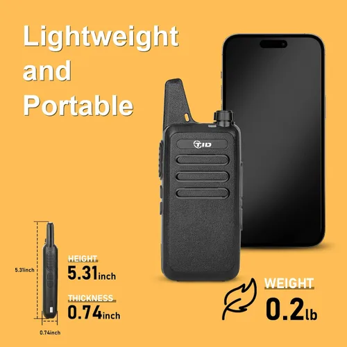 Miniatura 6 de TID RADIO TD-M8s Walkie Talkies para adultos, radio bidireccional de largo alcance, radios FRS VOX sin licencia, walkie talkies recargables de 2