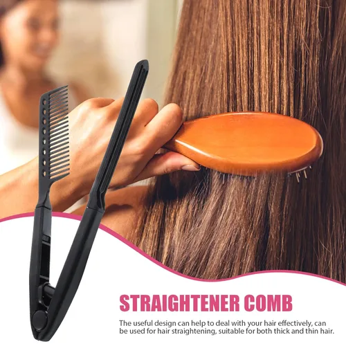 Miniatura 3 de FOMIYES Peine alisador de peluquería plegable, peine alisador de cabello en forma de V, plancha plana multifuncional para uso en salón y hogar, 9.05