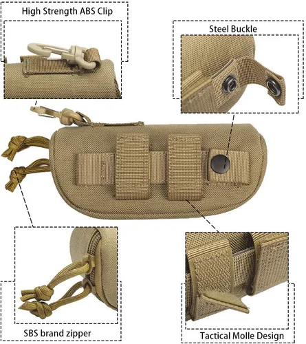 Miniatura 5 de Funda táctica de las gafas de sol Molle, caja de gafas de sol con cremallera