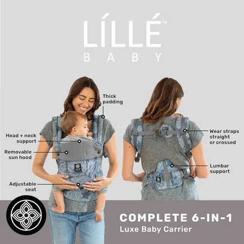 Miniatura 2 de LÍLLÉbaby Portabebés ergonómico 6 en 1 para bebés con soporte lumbar (7-45 libras), uso de bebé de 360 grados, orientado hacia adentro y hacia