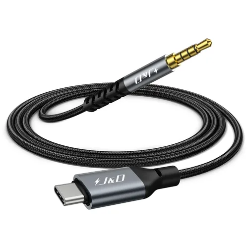 J&D Adaptador USB C a 0.138 in, cable auxiliar para automóvil tipo C a conector de audio de 0.138 in, adaptador estéreo TRRS para auriculares
