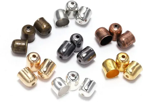 Miniatura 5 de Cordones de cuero con borlas, punta de extremo con hebilla, punta de extremo de fibra de gamuza de 0.31 a 0.47 pulgadas, tapas de cuentas de metal