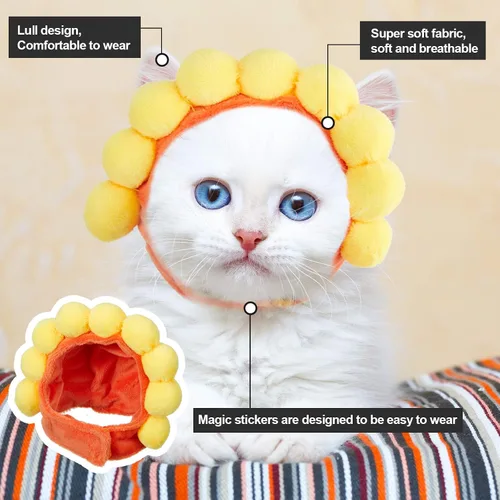 Miniatura 2 de Weewooday 5 sombreros de gato, disfraz de conejo con orejas, perros pequeños, gatito, cachorro, fiesta de Pascua, accesorio para la cabeza