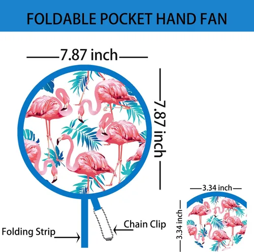 Miniatura 31 de 4 abanicos de mano plegables de pintura floral rosa, ventiladores compactos para mujeres, ventilador de mano plegable para conciertos, viajes