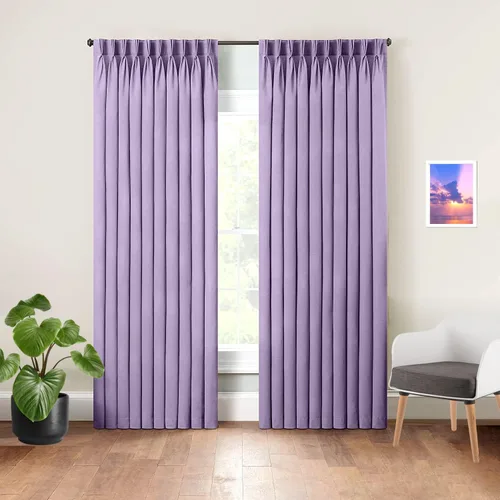Miniatura 29 de Bhoomi Collection Cortinas opacas extralargas plisadas con doble pellizco, cortinas para ventana de pasillo de 2 pisos, cortinas atractivas