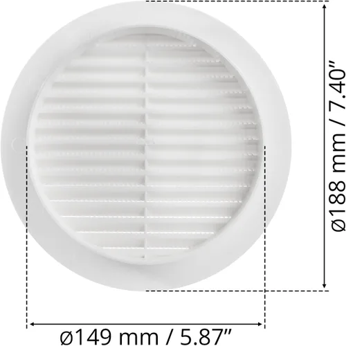 Miniatura 3 de HVAC OV - Cubierta de ventilación blanca de 6 pulgadas - Plástico ABS duradero - Ventilación Soffit con pantalla de malla - para baño, garaje, RV