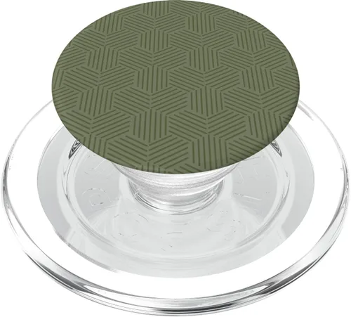 Miniatura 8 de Abstracto geométrico verde oliva, líneas verdes militares, PopSockets intercambiables PopGrip
