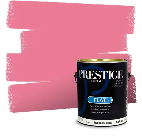 Miniatura 53 de Prestige Paints Pintura exterior e imprimación en uno, 1 galón, plano, coincidencia comparable de Valspar* Amber Rose*