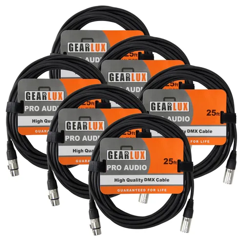 Miniatura 23 de Gearlux Cable DMX, 3 pines, macho a hembra, 3.2 pies - paquete de 10