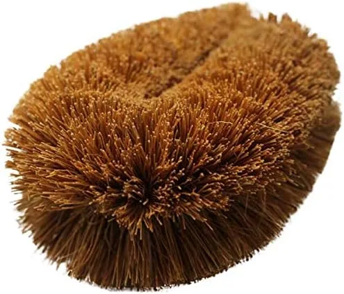 Miniatura 3 de Paquete de 3 cepillos para verduras Tawashi de fibra de coco natural, diseño japonés, ideal para frutas, verduras y uso doméstico con lazo