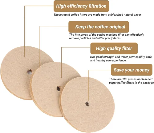 Miniatura 3 de 100 filtros redondos para cafetera, papeles de filtro de café, filtro de repuesto universal para cafetera vietnamita, para cocina del hogar, papeles