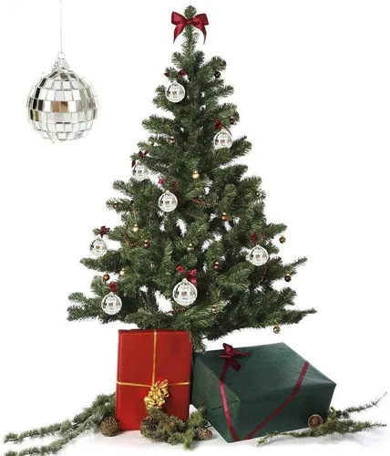 Miniatura 5 de 12 piezas de bola de espejo de disco plateada para decoración de fiesta, adornos de árbol de Navidad, boda, cumpleaños (3CM)
