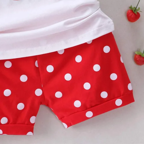 Miniatura 6 de MH-Lucky Conjunto de ropa para bebé niña de 2 piezas con camiseta + pantalones cortos