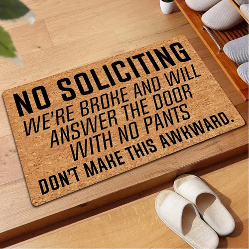 Miniatura 5 de Divertidos felpudos de bienvenida con texto en inglés «No Soliciting Don't Make This Awkward» (23.6 x 15.7 pulgadas), tapete colorido personalizado
