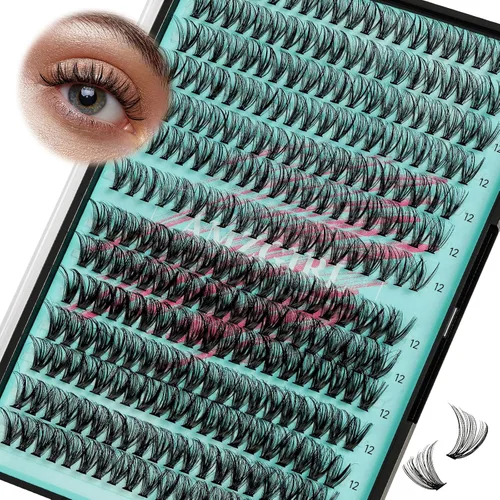 Miniatura 38 de Kit de Extensión de Pestañas, Kit de Racimos de Pestañas DIY 168Pcs con Pegamento de Unión y Sello Impermeable, Removedor de Pestañas para Kit