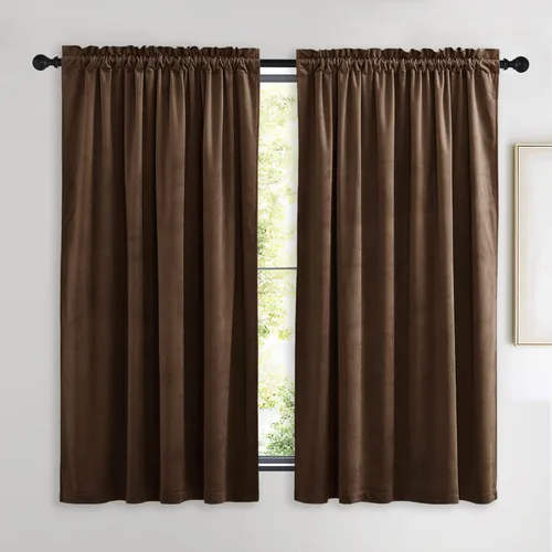 Miniatura 73 de NICETOWN Cortinas opacas de terciopelo extralargas negras de 120 pulgadas de largo para telón de fondo, cortinas de terciopelo con aislamiento Serie