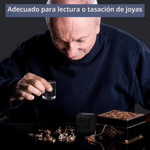 Miniatura 2 de Lupa de lupa de 30X, lupa de ojo portátil recargable por USB con 8 luces para costura, joyería, monedas, divisas, sellos