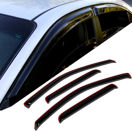 WD-335 - Deflector de visera de ventana de humo tintado fuera del canal, juego de 4 piezas