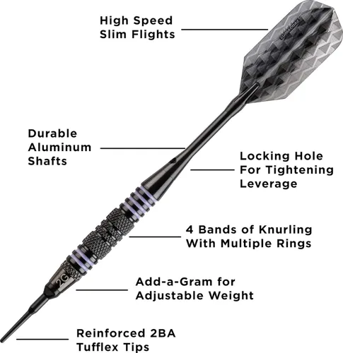 Miniatura 6 de Bobcat Adjustable Weight Soft Tip Darts with Storage/Travel Case