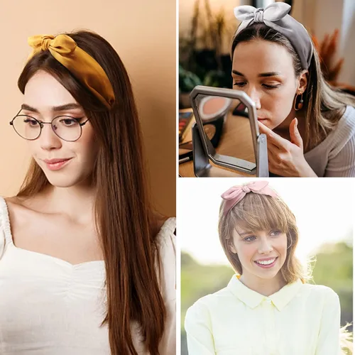 Miniatura 4 de Jaciya Diademas de lazo para mujer, antideslizantes, a la moda, anudadas, con lazo, orejas de conejo, accesorios para el cabello, diademas