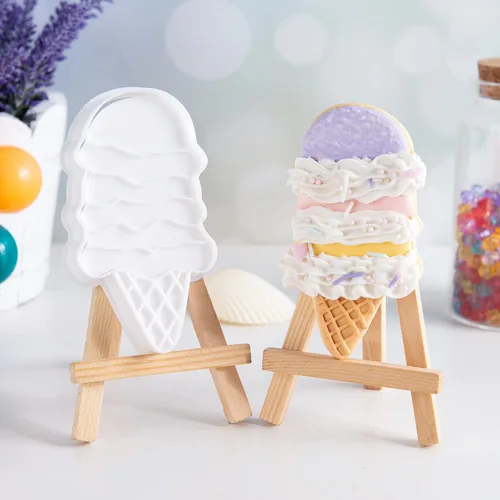 Miniatura 5 de Cortadores de galletas de helado con sello 3D PLA para decoración de pasteles de cocina, carrito, formas de paletas para niños, 3.5 pulgadas, sellos