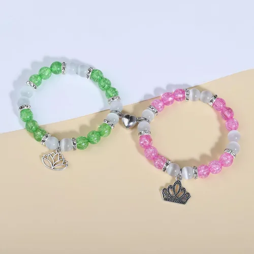 Miniatura 4 de Pulseras a juego para parejas, mejores amigos, pulseras de dijes de gatito araña, regalos de Navidad, joyería a juego de amistad, pulseras