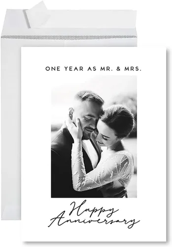 Miniatura 17 de Andaz Press Tarjeta fotográfica personalizada de 8.5 x 11 pulgadas con sobre, tarjeta de aniversario personalizada para marido, esposa, él, ella