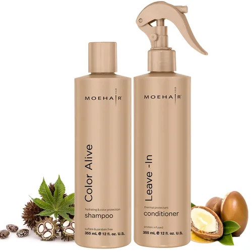 Miniatura 11 de MOEHAIR Color Alive - Juego de champú y acondicionador – 12 onzas líquidas Aumenta la vibrancia, el brillo y la textura Color de cabello a