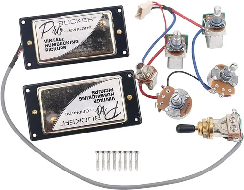 Miniatura 3 de 1 juego de pastillas ProBucker Alnico Bridge&Neck con arnés de cableado profesional ollas e interruptores de 3 vías para guitarra eléctrica