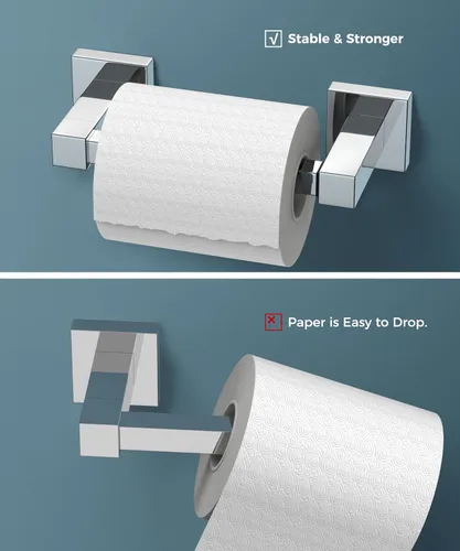 Miniatura 85 de FORIOUS Soporte de pared para papel higiénico, soporte de rollo de papel higiénico de doble poste giratorio de acero inoxidable para baño, Blanco