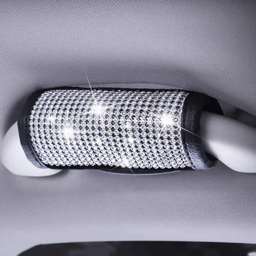 Miniatura 28 de Paquete de 2 fundas brillantes para manija de puerta de seguridad para automóviles, con cristales brillantes, almohadillas protectoras para manija