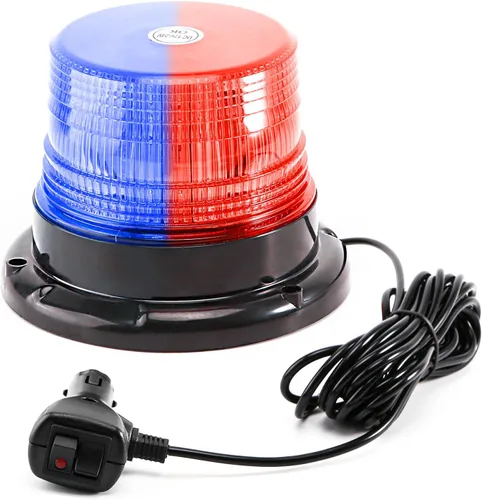 Miniatura 8 de Luces de baliza estroboscópicas ámbar con base magnética, barra de luz mini de emergencia de flash de seguridad de 12-24V para camiones, vehículos