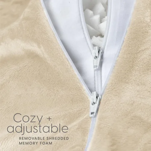 Miniatura 5 de Milliard - Almohada de lectura con brazos, crema, almohada de espalda con espuma viscoelástica triturada para sentarse en la cama - Respaldo