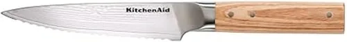 Miniatura 10 de KitchenAid Cuchillo de pelar forjado de 3.5 pulgadas de alta calidad, hoja de acero de damasco AUS-10, mango de madera de Pakka con triple remache