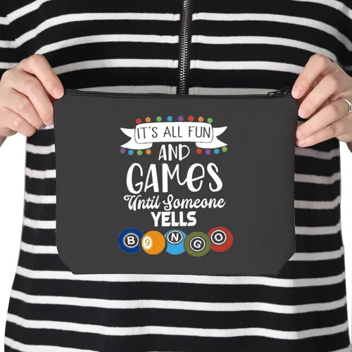 Miniatura 7 de TSOTMO Divertido regalo de jugador It's All Fun And Games Until Someone Grits Lucky Bag para mujeres amantes de los juegos, Beige, Blk-gritos Bingo